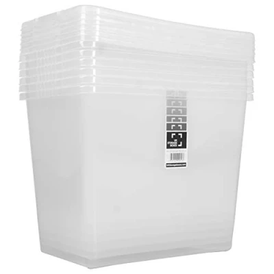 Image of 80 Litre Plastic Storage Box Extra Large Clear Container Multibuy (6)