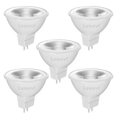 Image of Linkind GU5.3 MR16 LED Bulbs, 12V AC/DC 5W (Equivalent to 50W) Bi Pin Base Spotlight Bulb, 520LM, Daylight White 5000K, 36Beam Angle Track Light, Non dimmable, Pack of 5