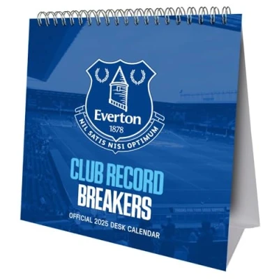 Image of 2025 Calendar Everton FC Month to View Football Desk Easel Official Product