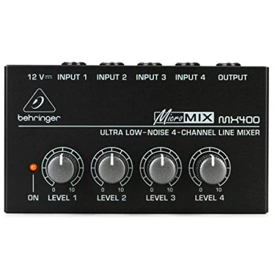 Image of Behringer MICROMIX MX400 Ultra Low Noise 4 Channel Line Mixer, Black