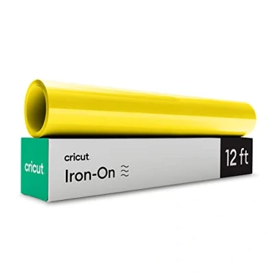 Image of Cricut Iron On Neon Yellow 3.6m (12ft) Heat Transfer Vinyl Roll (HTV) for use with All Cutting Machines