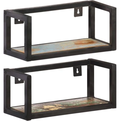 Image of vidaXL Wall Shelves 2 pcs 40 cm Solid Reclaimed Wood