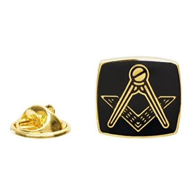 Image of Lapel Pin Masonic Freemason Compass and Square Badge For Jacket