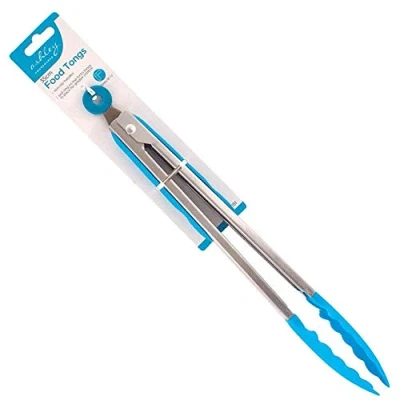 Image of The Home Fusion Company Kitchen Tongs Cooking Salad Serving BBQ Non slip Handle Food