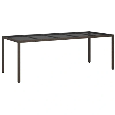 Image of vidaXL Garden Dining Table Brown 250x100x75 cm Poly Rattan