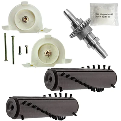 Image of Spares2go Brushroll Bars + End Caps Kit Drive Cog Shaft Spindle &amp; Bearings compatible with Gtech AirRam Vacuum Cleaner AR01 AR02 AR03 AR05 DM001