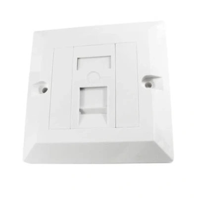 Image of RJ45 Socket Ethernet Cat5e Wall Plate Faceplate Compatible with CAT6/CAT5E/CAT7/CAT8 Network Cable, Keystone Jack Modular, UK Spec. (1 Port, White)