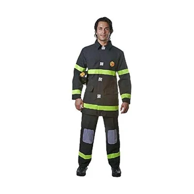 Image of Dress Up America Adult Fire Fighter Costume, Small (Waist 36 39 Inch, Height 5 3 6 Feet), Black