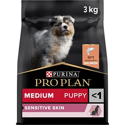 Image of Purina Proplan Medium Puppy Derma Dog Feed Cahorro Salmon, Pack of 4 x 3 kg