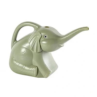 Image of Animal Watering Can, 2pcs Elephant Cans Small Novelty Pots Plastic Decorative For Indoor Garden Plants Flowers (Matcha Green)