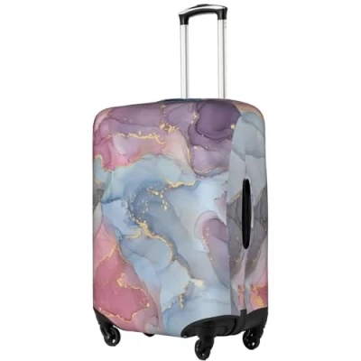 Image of Printed Design Travel Trolley Case Cover Protector Washable Suitcase Luggage Storage Covers for 18 32 Inch (pink, L 26&quot; 28&quot; inches case)