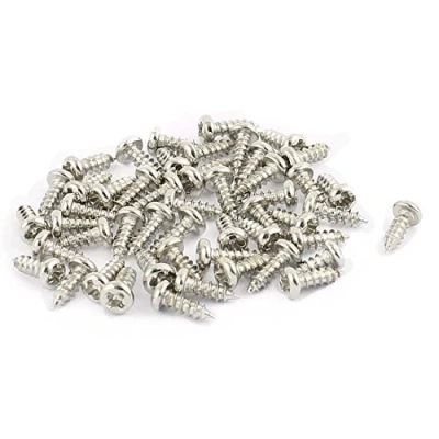Image of sourcing map 100pcs M2 x 6mm Stainless Steel Phillips Pan Round Head Self Tapping Screws