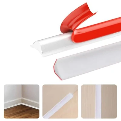 Image of Quadrant Trim,3M Flexible Moulding Wall Corner Trim Self Adhesive, Plastic Edging Strip for Cabinet Countertop Ceiling Floor,Skirting Board,Moulding Trim,Caulk Strip(3M,12mm*9mm)