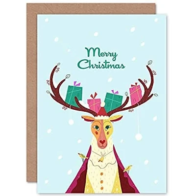 Image of Wee Blue Coo Cute Stag Christmas Card