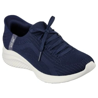 Image of Skechers Wide Fit Ultra FLEX 3.0 Trainers, Women&#039;s, Size: 6, Navy/mint Textile