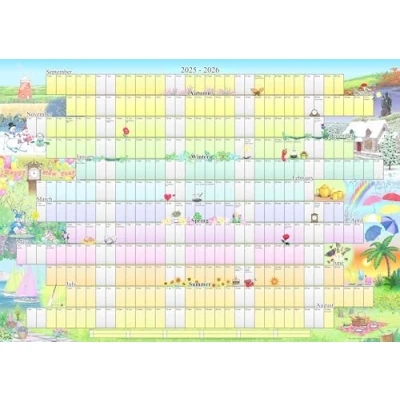Image of 2024 2025 Academic Illustrated Wall Planner (A1, A2, A3 size) laminated/non laminated (A1 size, non laminated)