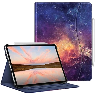 Image of FINTIE Case Compatible with iPad Pro 11 inch (2022/2021/2020/2018, 4th/3rd/2nd/1st Generation) Multi Angle Folio Cover Pencil Holder &amp; Pocket, Auto Wake/Sleep, Galaxy