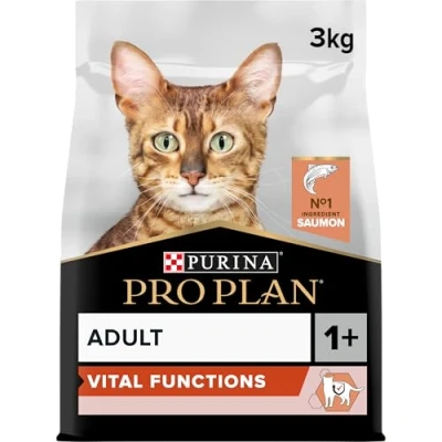 Image of PRO PLAN Adult 1+ VITAL FUNCTIONS Rich in Salmon Dry Cat Food 3kg, Pack of 4