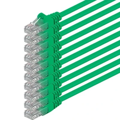 Image of 0,5m Cat 6 Ethernet Cable Gigabit RJ45 LAN Patch Cord Compatible with Internet, Router, Modem, Smart TV, PC &amp; Laptop Switch Modem green 10 pieces
