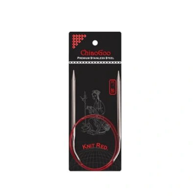 Image of ChiaoGoo Circular Knitting Needle, Silver, Red, One Size