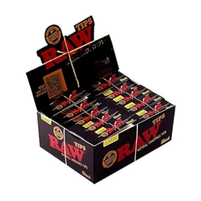 Image of RAW Black Natural Unrefined Tips Full box (50 packs)