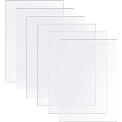 Image of Transparent Clear Acrylic Sheets Perspex Plastic Sheet 200mm x 200mm, 2mm Thick Square Panel for Picture Frame Glass Replacement Signs