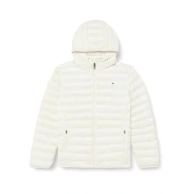 Image of Tommy Hilfiger Women&#039;s CRV LW PADDED GLOBAL STRIPE JKT Puffer Jacket, Ancient White, 48