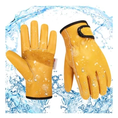 Image of SLARMOR Winter Work Gloves for Men and Women,Leather with Thermal Lining,Winter Warm Gloves,For road cleaning, logging
