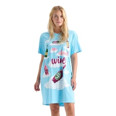 Image of Little Blue House by Hatley Women&#039;s Nightshirt Night Shirt, Cloud Wine, One Size