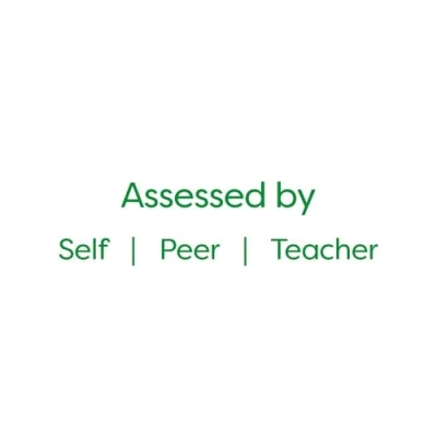 Image of SuperStickers Assessment Stamper for teachers: Assessed By Self/Peer/Teacher Green Ink
