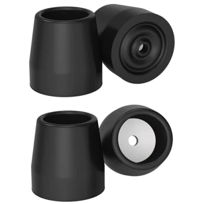 Image of supregear Rubber Ferrules for Zimmer Frames (4 Pcs), 25mm Heavy Duty Replacement Tips Walkers, Commodes, Shower Chairs, Walking Sticks, Tool Free Stoppers Caps, Black