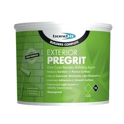 Image of Bond IT 10L exterior Render Pregrit Bonding agent For walls. use on concrete, brickwork, light blockwork,Grip Grit Pale Green