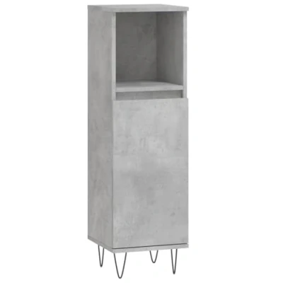 Image of vidaXL Bathroom Cabinet Concrete Grey 30x30x100 cm Engineered Wood