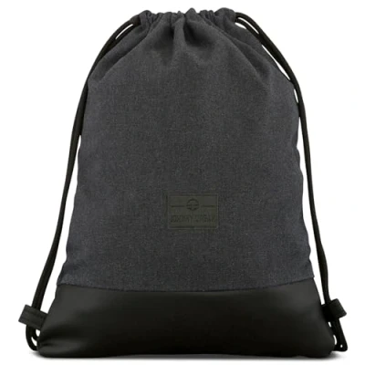 Image of Johnny Urban Drawstring Bag for Men and Women Anthracite Black Luke Gym Sack Backpack with Pocket Sports, Swimming, Travel Leisure Cotton Sports Bags