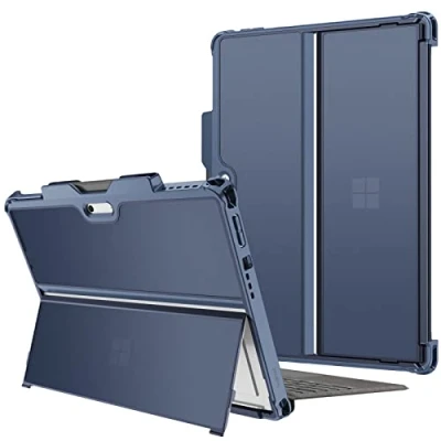 Image of FINTIE Case Compatible with Microsoft Surface Pro 8 (13 inch, 2021 Release), Shockproof Folio Protective Rugged Cover Pen Holder, Fits Type Keyboard &amp; Original Kickstand, (Frost Blue)