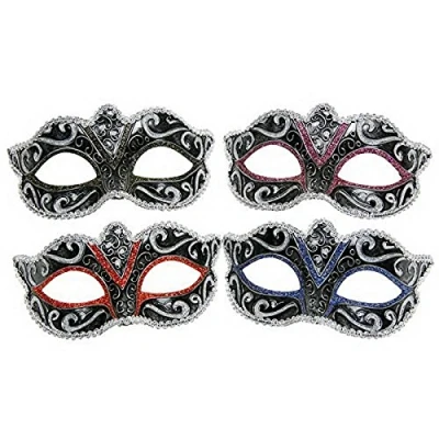 Image of SHATCHI Venetian Masquerade Lace Mask Carnival Eye Masks Halloween Ball Party Prom For Man Ladies Fancy Dress, One Size