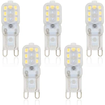 Image of Pack of 5 G9 LED Bulbs No Flickering 220 Lumen 14 X2835 SMD/2.5 W Replaces 20 Halogen Lamps Warm White 6000 K Light Bulb V [Energy Class A++]