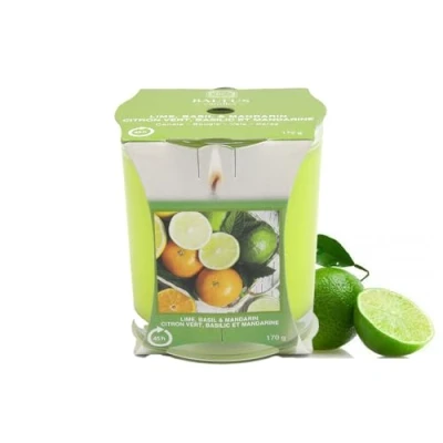 Image of Scented Candle Lime, Basil &amp; Mandarin 170g Single Wick 45hrs Glass Jar Gift Idea