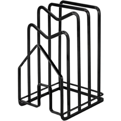 Image of XHQI Chopping Board Rack Stand Cutting Organiser Kitchen Countertop Pot Lid for Storage (Black)