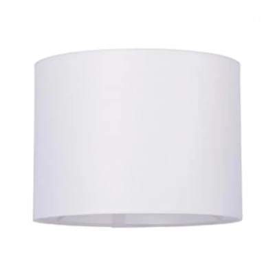 Image of Cylinder 8 Inch Lamp Shade Vintage Style White Fabric