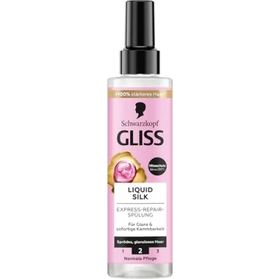 Image of Gliss Express Repair Conditioner Liquid Silk (200 ml), for Exceptionally Soft Hair, with Heat Protection up to 230 C
