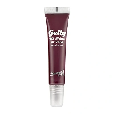 Image of Barry M Gelly Hi Shine Lip Vinyl Gloss, Shade Alluring Deep Cherry Red Glossy Finish