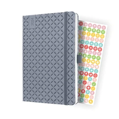 Image of SIGEL J4121 Jolie Weekly planner 2024, hardcover, 13,5 x 20,3 cm, 174 pages, light Grey