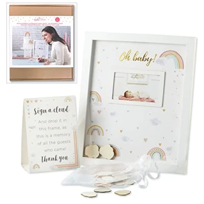 Image of Kate Aspen 22128NA Baby Shower Guest Book Alternative, MDF, Boho Rainbow
