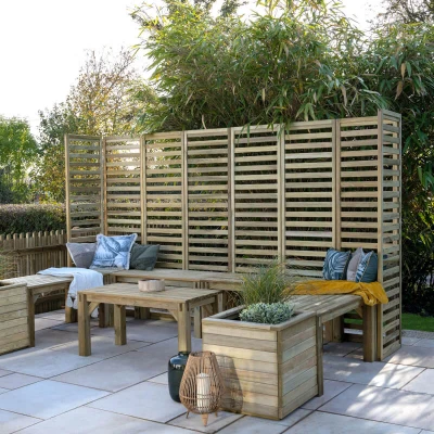Image of 10&#039; x 6&#039;8 Forest Modular Wooden Garden Seating Set Number 4 (3.06m 2.03m)