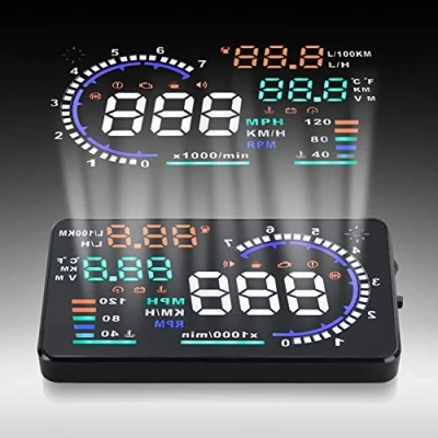 Image of Qiilu Car HUD Head Up Display,A8 5.5&#039;&#039; OBD II OBD2 Display Auto Multi color Windshied Reflective Screen Speed 2.5 x 7.5 1.5cm / 5&#039;&#039;x 3&#039;&#039;x 0.6&#039;&#039;