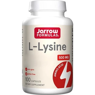 Image of Jarrow Formulas, L Lysine, 500mg, High Dose, Amino Acid, 100 Capsules, Gluten Free, SOYA Non GMO