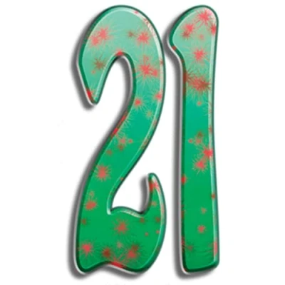 Image of Star Cutouts Cut Out of Number 21