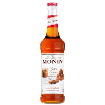 Image of MONIN Premium Salted Caramel Syrup 700ml for Coffee and Cocktails. Vegan Friendly, Allergen Free, 100% Natural Flavours Colourings.