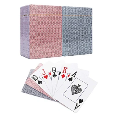 Image of Vinsani Check Playing Cards, Poker Size Standard Index, 4 Decks of Cards (2 Red and 2 Blue), for Blackjack, Euchre, Canasta, Pinochle Card Game, Casino Grade